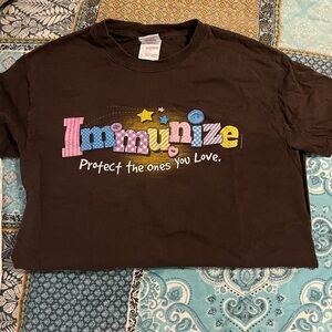 Brown Graphic Tee with Colorful Print